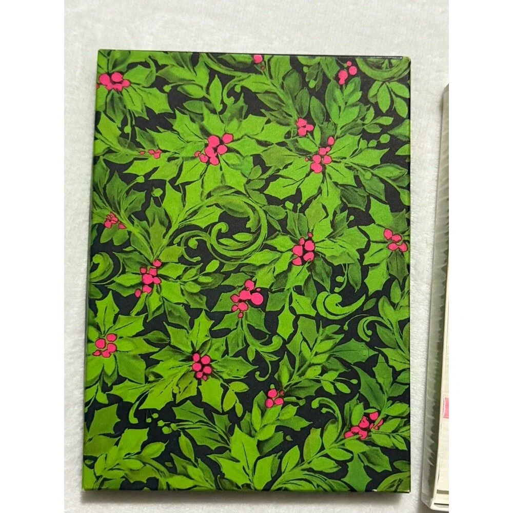 Vtg Hallmark Stationery Set Holly Berries 24 Writing Sheets Decorated Envelopes